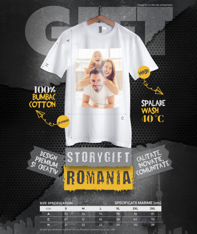 Tricou Barbati personalizat cu poza / fotografie 100% Bumbac, Alb, XL [3]