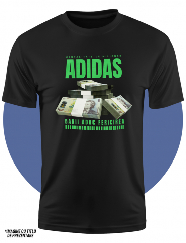 Tricou Copii Baieti _Adidas_ - Banii Aduc Fericirea 100% Bumbac, Unisex, Negru, 12 Ani, 158CM [2]