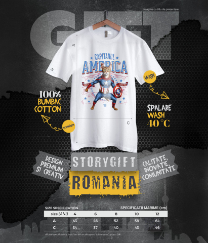 Tricou Femei, Barbati, Copii, Fata, Baiat, Unisex Personalizat Pisica Abisiniană în Costum de Captain America cu Pelerină - Cadou Personalizat pentru Copii și Iubitorii de Pisici [5]
