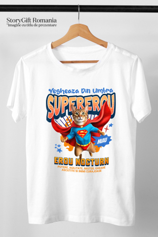 Tricou Femei, Barbati, Copii, Fata, Baiat, Unisex Personalizat Pisică Abyssinian Supererou – Design Personalizat pentru Iubitorii de Animale și Familie [2]