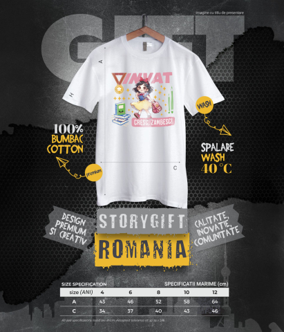 Tricou Copii cu Alba ca Zăpada – Cărți, Zâmbete și Magie 100% Bumbac, Alb, 8 Ani [5]
