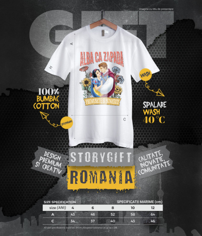 Tricou Copii cu Alba ca Zapada si Printul - Poveste de Dragoste 100% Bumbac, Alb, 8 Ani [5]