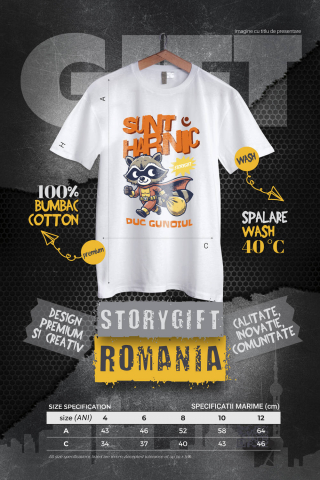 Tricou Femei, Barbati, Copii, Fata, Baiat, Unisex Personalizat Animal Super-Erou „Sunt Harnic Duc Gunoiul” – Cadou Personalizat Copii – Costum Desene Animate pentru Băieți [3]
