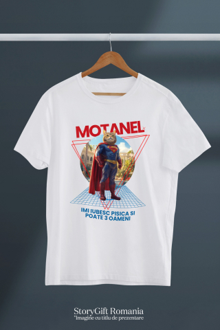 Tricou Copii cu Animal in Costum de Super Erou, Superman, Peronalizata cu Numele si Poza Animalului Tau cu imprimeu pe Fata, 100% Bumbac, Alb, 4 Ani [2]
