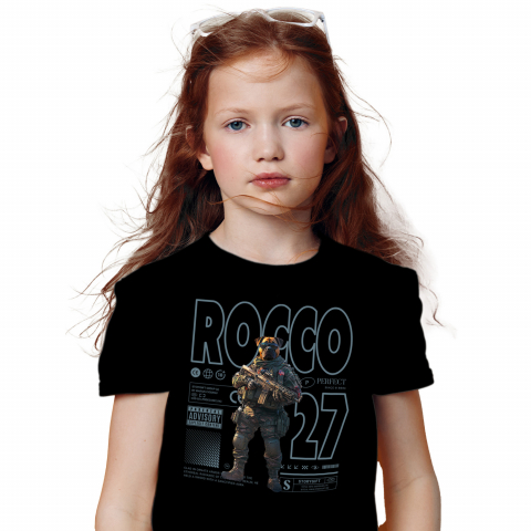 Tricou Copii cu Animal Soldat in Armata cu Pusca in Mana, Trupele Speciale, Peronalizata cu Numele si Poza Animalului Tau cu imprimeu pe Fata, 100% Bumbac, Negru, 10 Ani [1]