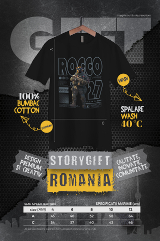 Tricou Copii cu Animal Soldat in Armata cu Pusca in Mana, Trupele Speciale, Peronalizata cu Numele si Poza Animalului Tau cu imprimeu pe Fata, 100% Bumbac, Negru, 10 Ani [3]