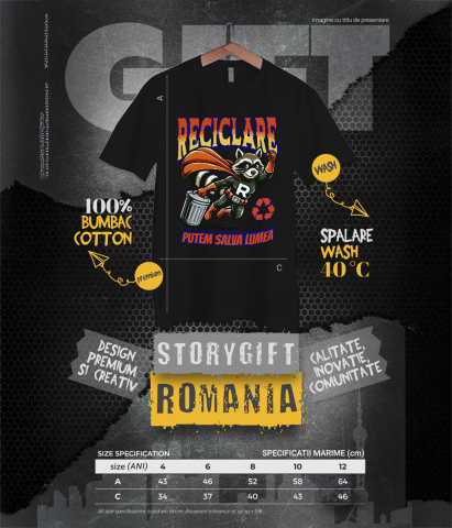 Tricou Femei, Barbati, Copii, Fata, Baiat, Unisex Personalizat "Animal Super-Eroul Reciclare - Produse Personalizate pentru Familie și Copii" [5]