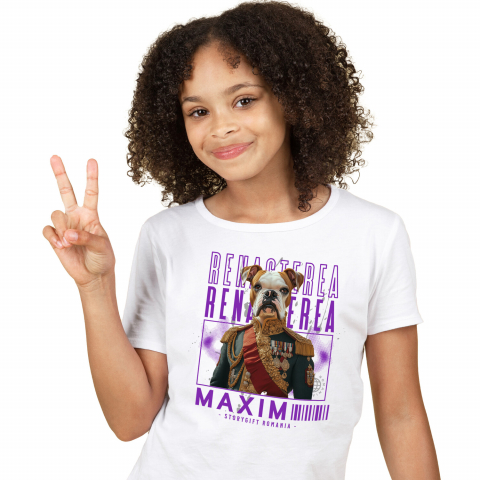 Tricou Copii cu Animal Veteran de Razboi, Peronalizata cu Numele si Poza Animalului Tau cu imprimeu pe Fata, 100% Bumbac, Alb, 10 Ani [1]