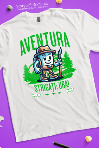 Tricou Femei, Barbati, Copii, Fata, Baiat, Unisex Personalizat "Cadou Personalizat Aventura Strigă Ura – Călător în Pădure și Munți pentru Copii și Familii Aventuroase" [2]