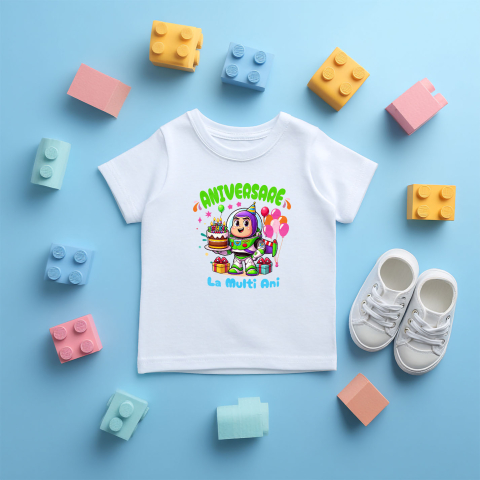 Tricou Copii cu Aniversare Stelara cu Buzz Lightyear 100% Bumbac, Alb, 12 Ani [4]