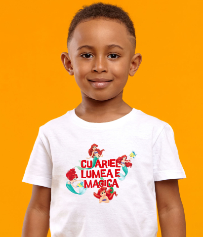 Tricou Copii cu Ariel – Dorinta unei Sirene 100% Bumbac, Alb, 12 Ani [3]