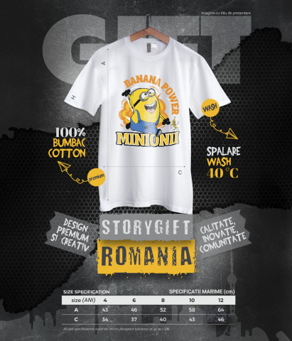 Tricou Copii cu Aventura Minionilor Pe Terenul Distracției 100% Bumbac, Alb, 8 Ani [5]