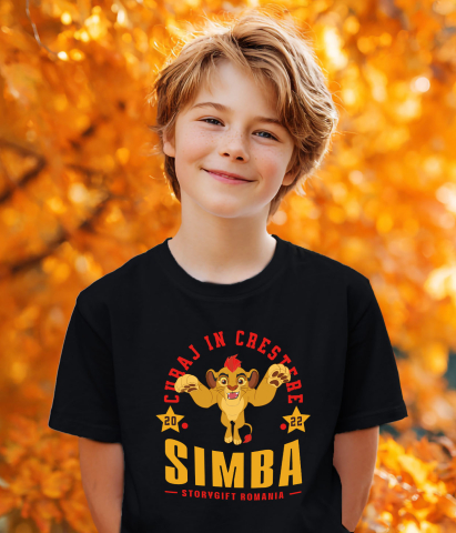 Tricou Copii cu Aventuri cu Simba 100% Bumbac, Negru, 10 Ani [3]