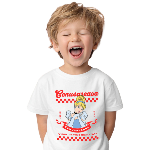 Tricou Copii cu Aventurile Cenusaresei 100% Bumbac, Alb, 12 Ani [1]