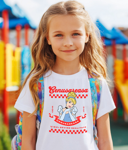 Tricou Copii cu Aventurile Cenusaresei 100% Bumbac, Alb, 12 Ani [2]