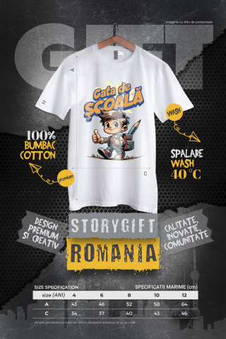 Tricou Femei, Barbati, Copii, Fata, Baiat, Unisex Personalizat Băiat Vesel cu Rucsac și Creion Imens | Pregătit pentru Școala și Educație [3]