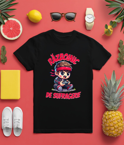 Tricou Femei, Barbati, Copii, Fata, Baiat, Unisex Personalizat Băiat Copil cu Manetă Jocuri Video „Razboinic de Sufragerie” - Cadou Personalizat pentru Gamerii Tineri [4]