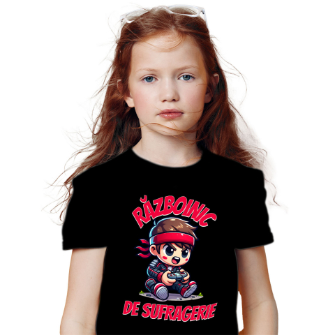 Tricou Femei, Barbati, Copii, Fata, Baiat, Unisex Personalizat Băiat Copil cu Manetă Jocuri Video „Razboinic de Sufragerie” - Cadou Personalizat pentru Gamerii Tineri [1]