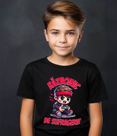 Tricou Femei, Barbati, Copii, Fata, Baiat, Unisex Personalizat Băiat Copil cu Manetă Jocuri Video „Razboinic de Sufragerie” - Cadou Personalizat pentru Gamerii Tineri [2]