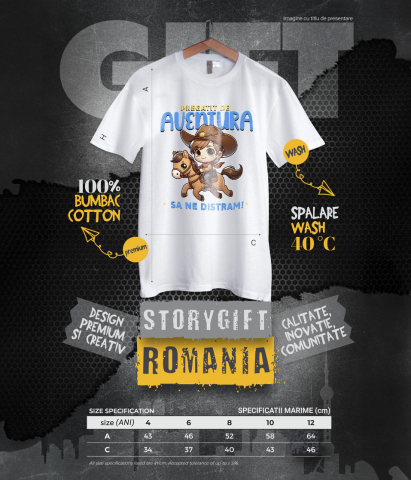 Tricou Femei, Barbati, Copii, Fata, Baiat, Unisex Personalizat Tricou Personalizat Băiat Cowboy – "Pregătit de Aventură, Să Ne Distram" | Cadou Amuzant pentru Copii și Tati [5]