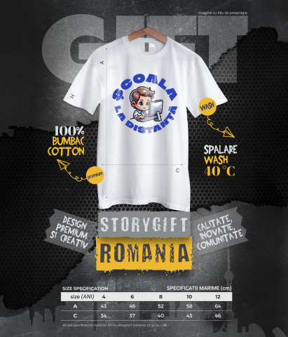 Tricou Femei, Barbati, Copii, Fata, Baiat, Unisex Personalizat Școala la Distanță – Învățătura Online pentru Copii | Educație Digitală [5]