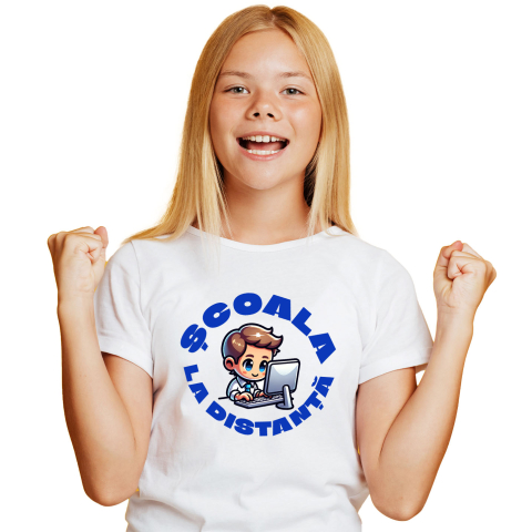 Educatie - Tricou Femei, Barbati, Copii, Fata, Baiat, Unisex Personalizat Școala la Distanță – Învățătura Online pentru Copii | Educație Digitală