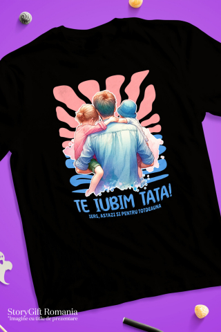 Tricou Femei, Barbati, Copii, Fata, Baiat, Unisex Personalizat Cadouri Personalizate Tata și Fiul | Portret Unic, Tatal Este Mereu Familie [2]