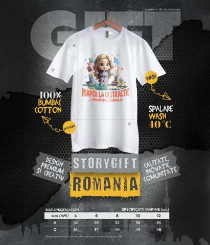 Tricou Copii cu Barbie – Inceput De Scoala Vesel 100% Bumbac, Alb, 10 Ani [5]