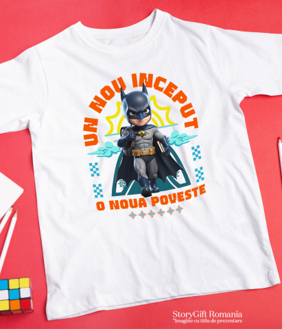 Tricou Copii cu Batman – Învață, Crește Și Devino Un Erou La Primii Pași 100% Bumbac, Alb, 10 Ani [4]