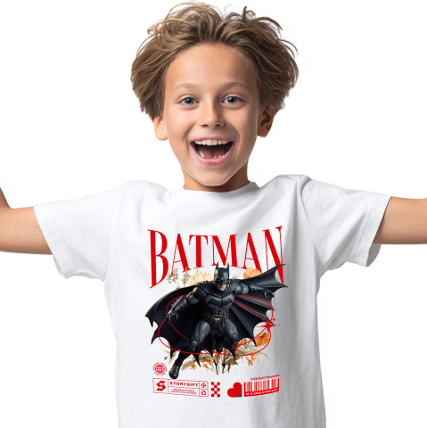 Tricouri - Tricou Copii cu Batman și Magia Florilor Disney 100% Bumbac, Alb, 10 Ani