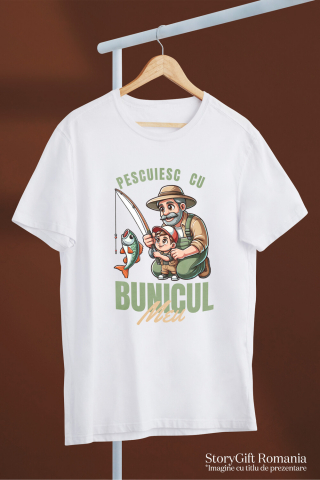 Tricou Femei, Barbati, Copii, Fata, Baiat, Unisex Personalizat „Pescuit cu Bunicul Meu - Cadou Personalizat pentru Familie, Bunici și Nepoți” [2]