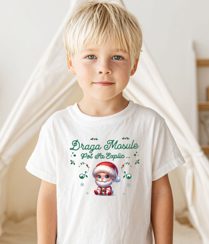 Tricou Femei, Barbati, Copii, Fata, Baiat, Unisex Personalizat Bebe în Costum Mos Crăciun cu Barba – Cadou Crăciun Perfect pentru Bebelusi [2]