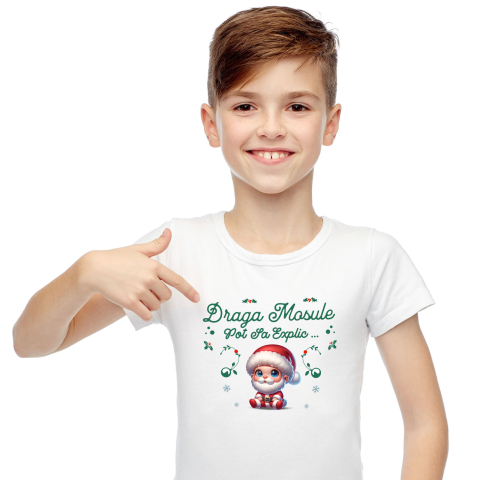 Tricou Femei, Barbati, Copii, Fata, Baiat, Unisex Personalizat Bebe în Costum Mos Crăciun cu Barba – Cadou Crăciun Perfect pentru Bebelusi