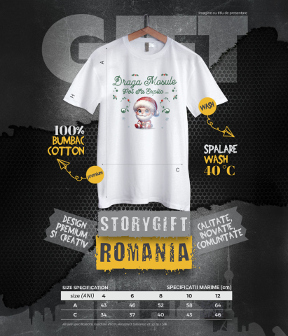 Tricou Femei, Barbati, Copii, Fata, Baiat, Unisex Personalizat Bebe în Costum Mos Crăciun cu Barba – Cadou Crăciun Perfect pentru Bebelusi [5]