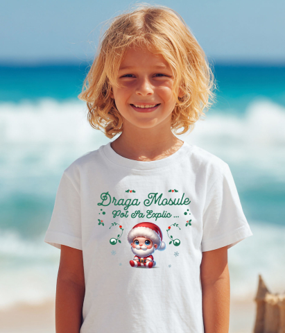 Tricou Femei, Barbati, Copii, Fata, Baiat, Unisex Personalizat Bebe în Costum Mos Crăciun cu Barba – Cadou Crăciun Perfect pentru Bebelusi [3]