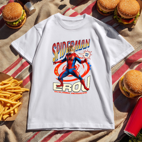 Tricou Femei, Barbati, Copii, Fata, Baiat, Unisex Personalizat Pisică Bengal în Costum Spider-Man cu Pelerină - Cadou Personalizat pentru Iubitorii de Pisici și Copii [4]
