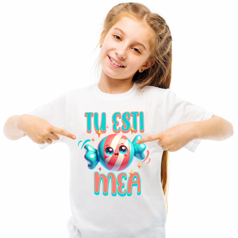 Tricou Femei, Barbati, Copii, Fata, Baiat, Unisex Personalizat Bomboană Rotundă Colorată Veselă - Cadou Dulce și Personalizat pentru Copii și Familie