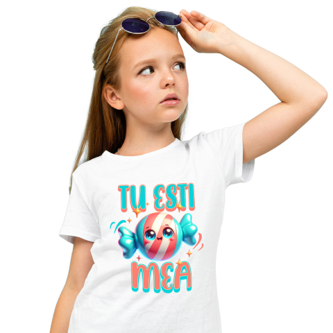 Copii - Tricou Femei, Barbati, Copii, Fata, Baiat, Unisex Personalizat Bomboană Rotundă Colorată Veselă - Cadou Dulce și Personalizat pentru Copii și Familie