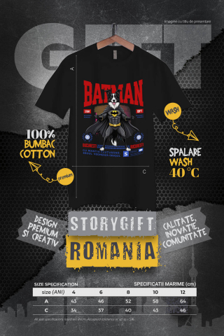 Tricou Femei, Barbati, Copii, Fata, Baiat, Unisex Personalizat Border Collie În Costum de Batman – Câine Supererou pentru Copii și Iubitorii de Animale [3]