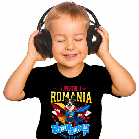 Tricou Femei, Barbati, Copii, Fata, Baiat, Unisex Personalizat Border Collie în Costum de Căpitan România – Cadou Personalizat pentru Iubitorii de Câini [1]