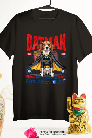 Tricou Femei, Barbati, Copii, Fata, Baiat, Unisex Personalizat Boxer În Costum de Batman – Câine Supererou pentru Copii și Iubitorii de Animale [2]