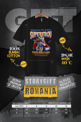 Tricou Femei, Barbati, Copii, Fata, Baiat, Unisex Personalizat Pisică British Shorthair în Costum de Superman – Cadouri Personalizate pentru Familie și Copii [3]