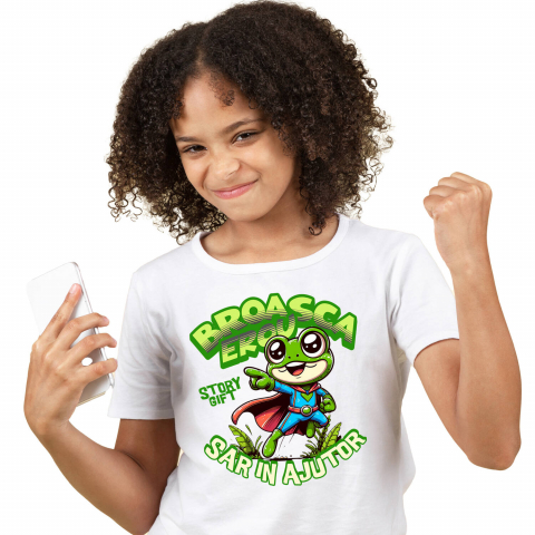 Tricou Femei, Barbati, Copii, Fata, Baiat, Unisex Personalizat Broasca Țestoasă Cu Pelerină Și Costum De Super Erou – Cadou Personalizat Haios Pentru Copii [1]