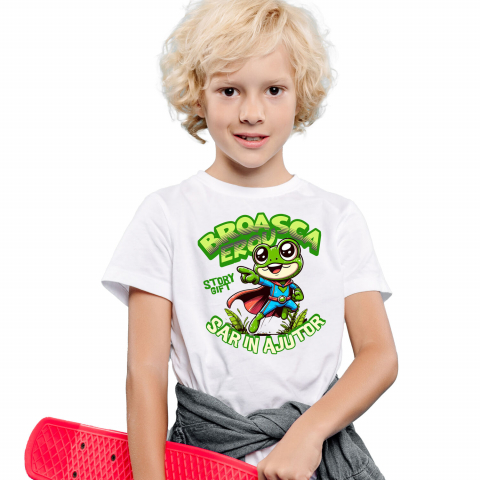 Supereroi - Tricou Femei, Barbati, Copii, Fata, Baiat, Unisex Personalizat Broasca Țestoasă Cu Pelerină Și Costum De Super Erou – Cadou Personalizat Haios Pentru Copii