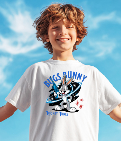 Tricou Copii cu Bugs Bunny – Erou in Actiune 100% Bumbac, Alb, 6 Ani [2]