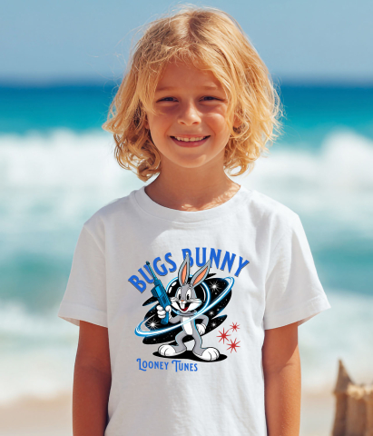 Tricou Copii cu Bugs Bunny – Erou in Actiune 100% Bumbac, Alb, 6 Ani [3]