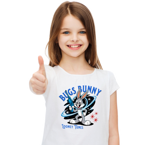 Tricou Copii cu Bugs Bunny – Erou in Actiune 100% Bumbac, Alb, 6 Ani [1]
