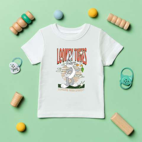 Tricou Copii cu Bugs Bunny si morcovul cel mare 100% Bumbac, Alb, 8 Ani [4]