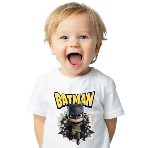 Tricouri - Tricou Copii cu Cadru Batman Aventuri in Gotham 100% Bumbac, Alb, 10 Ani