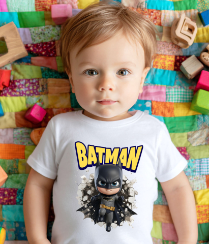 Tricou Copii cu Cadru Batman Aventuri in Gotham 100% Bumbac, Alb, 10 Ani [2]